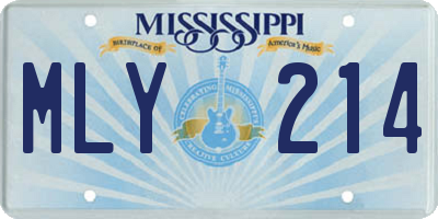 MS license plate MLY214