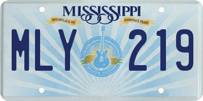 MS license plate MLY219