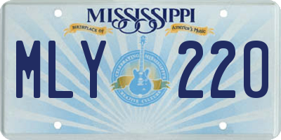 MS license plate MLY220