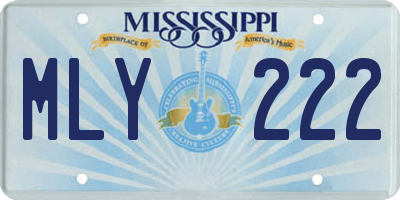 MS license plate MLY222