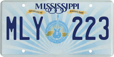MS license plate MLY223