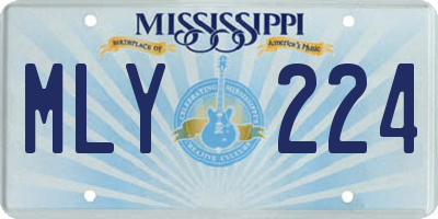 MS license plate MLY224