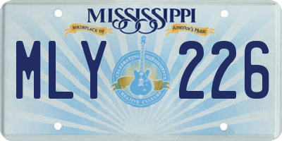 MS license plate MLY226