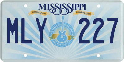 MS license plate MLY227