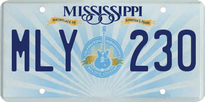 MS license plate MLY230