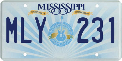 MS license plate MLY231