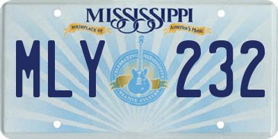 MS license plate MLY232
