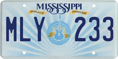 MS license plate MLY233