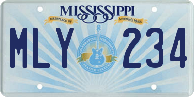 MS license plate MLY234