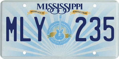 MS license plate MLY235