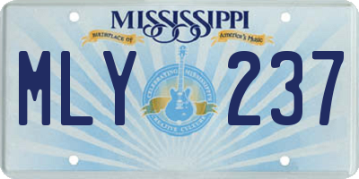 MS license plate MLY237