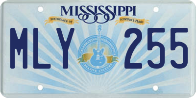MS license plate MLY255