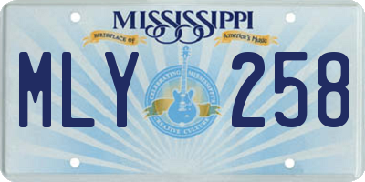 MS license plate MLY258