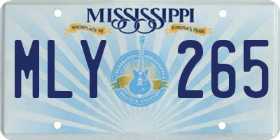 MS license plate MLY265