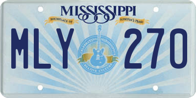 MS license plate MLY270