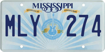 MS license plate MLY274