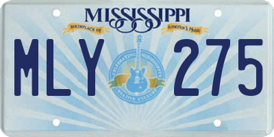 MS license plate MLY275