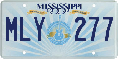 MS license plate MLY277