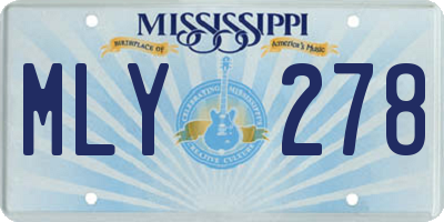 MS license plate MLY278