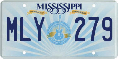 MS license plate MLY279
