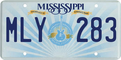 MS license plate MLY283