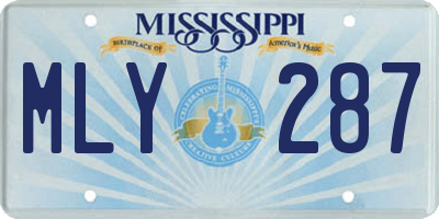 MS license plate MLY287