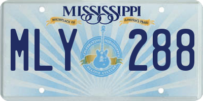 MS license plate MLY288