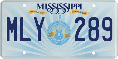 MS license plate MLY289