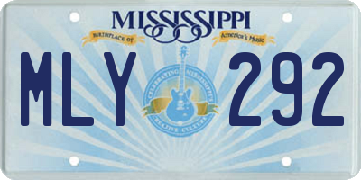 MS license plate MLY292