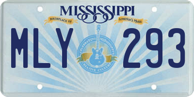 MS license plate MLY293