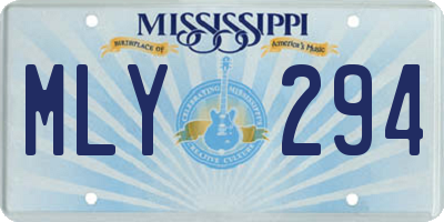 MS license plate MLY294