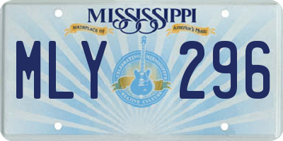 MS license plate MLY296