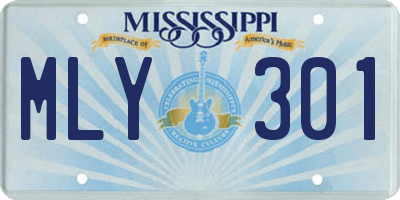 MS license plate MLY301