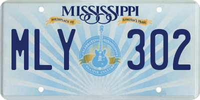 MS license plate MLY302
