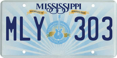 MS license plate MLY303