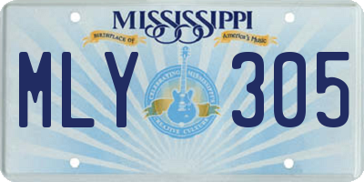 MS license plate MLY305