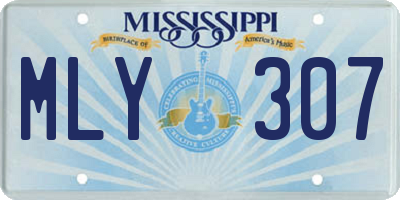 MS license plate MLY307