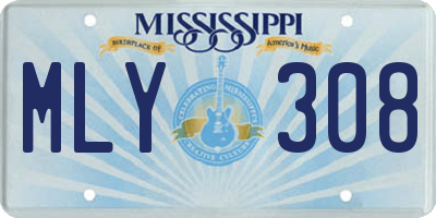 MS license plate MLY308