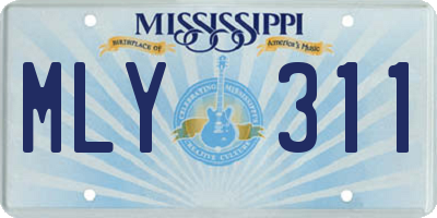 MS license plate MLY311