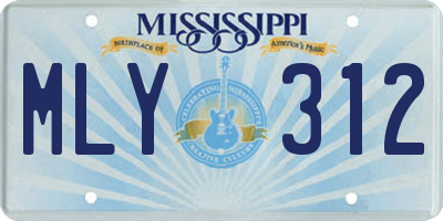 MS license plate MLY312