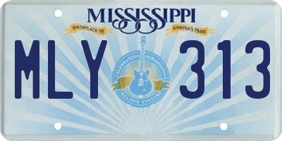 MS license plate MLY313