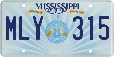 MS license plate MLY315
