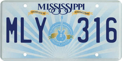 MS license plate MLY316