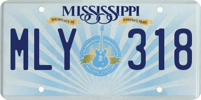 MS license plate MLY318