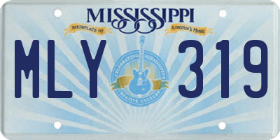 MS license plate MLY319
