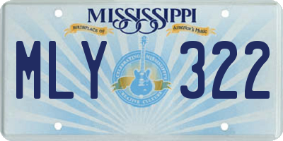 MS license plate MLY322