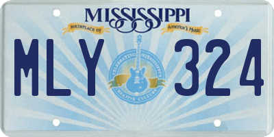 MS license plate MLY324