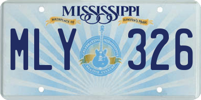MS license plate MLY326
