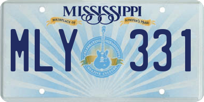 MS license plate MLY331