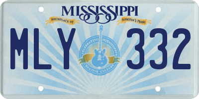 MS license plate MLY332